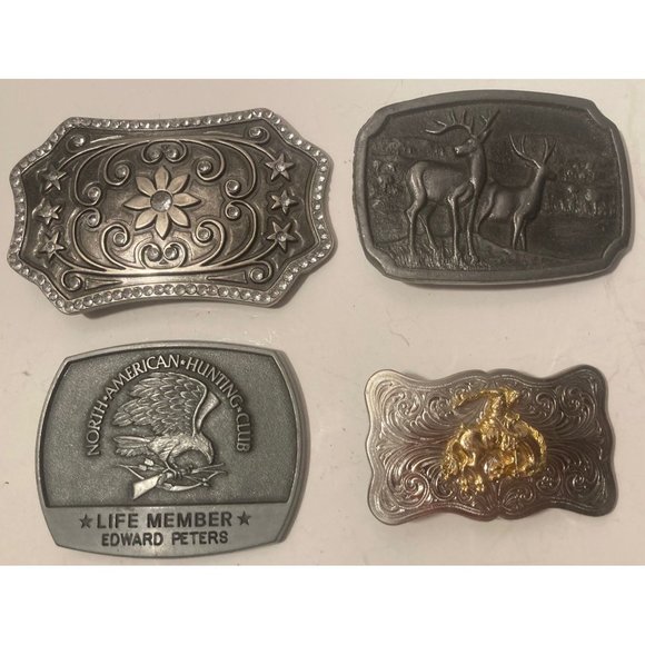 Vintage Lot of 12 Assorted Different Country and Western Wear Style Belt Buckles - Picture 3 of 9